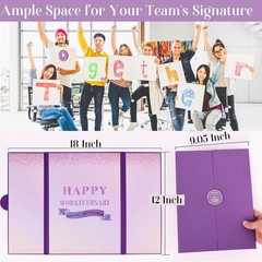 LYNYUN Elegant Purple Work Anniversary Party Decorations – Happy Workiversary Si