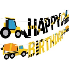 Happy Birthday Banner Construction Party Decorations Construction Birthday Party