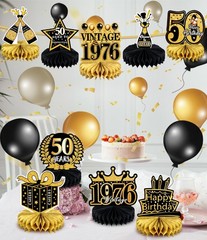 9 Pcs 50Th Birthday Decoration for Men Women 50Th Birthday Table Decorations Che