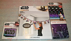 3 Pcs Star Wars Photo Backdrop, Birthday Party Decorations Candle, Banner (B11)
