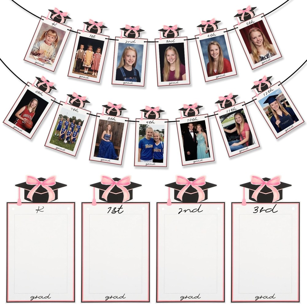 Pink Bow Graduation Decorations 2026 Kindergarten to 12th Grade Graduation Photo