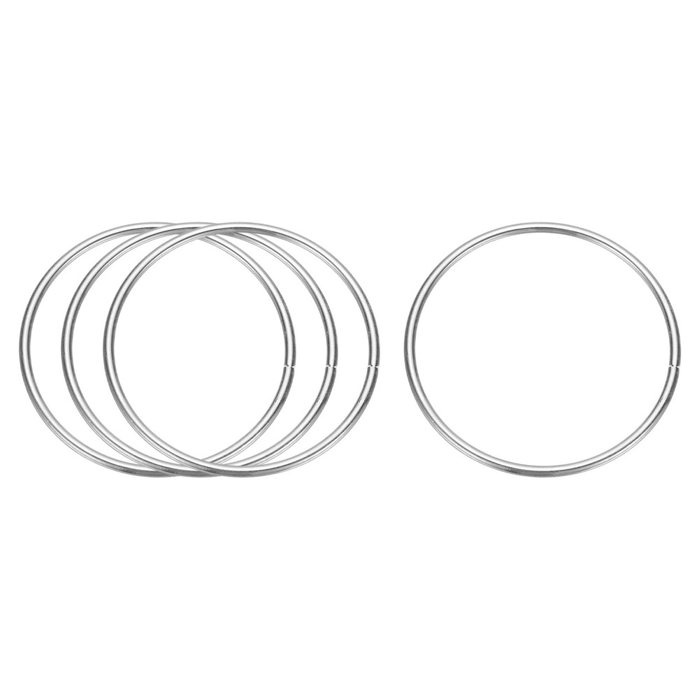 4 Pcs Metal Hoops for Crafts, 2.6 Inch Dream Catcher Rings, Silver