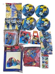 Batman Birthday Party Supplies Plate Banner Table Cover Treat Sack Bag 119pcs