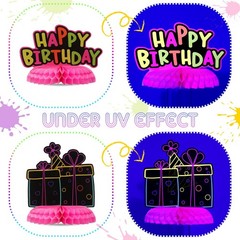 9 Pcs Neon Centerpieces for Table Glow in Dark Party Decorations, Glow Under …