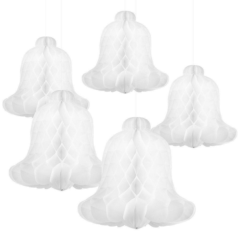 5 Pcs Hanging Honeycomb Decoration Festive Ornaments Bell Pendant