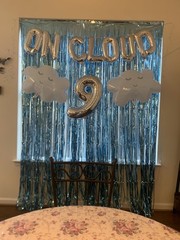 13 PCS Silver On Cloud 9 Balloons 9th Birthday Decoration Nine Years Old Birt…