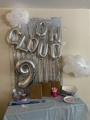 13 PCS Silver On Cloud 9 Balloons 9th Birthday Decoration Nine Years Old Birt…