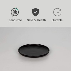 BonNoces 6 Inches Small Appetizer Plates Matte Porcelain, Small, Black