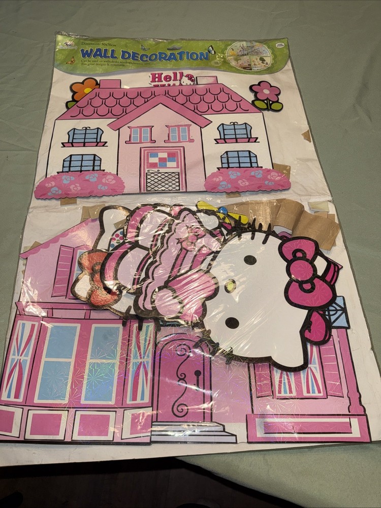Large Hello Kitty Birthday Party Backdrop For Pictures And Decor 16 piece set A5