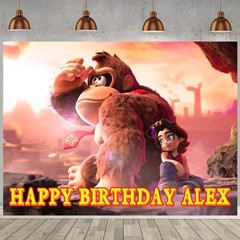 Donkey Kong Bananza Personalised Custom Banner Backdrop Party Supplies Birthday