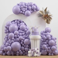 Double Stuffed Balloons Different Size 115Pcs 5/10/12/18″ Light Dusty Purple