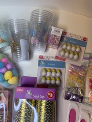 Large Easter Party Supplies Craft Lot Cups Eggs Ribbon Decor Stickers Bunny Deco