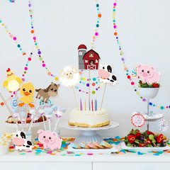 28 Pack Farm Animal Centerpiece Sticks Table Topper Baby Shower Kids Party Decor