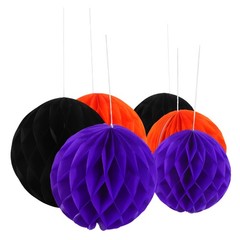6Pcs Reusable Paper Honeycomb Balls Vibrant Colors Hanging Party Decor