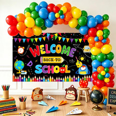 Back to School Decorations, 80Pcs Rainbow Balloon Arch Garland Kit with Welcome