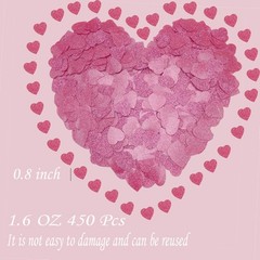 450 PCS Heart Confetti Glittery Rose Gold Love Valentines Day Wedding 1.6 OZ
