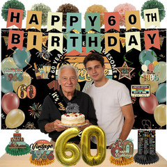 Vintage 60Th Birthday Decorations for Women Men Back in 1966 Party Decor Banner