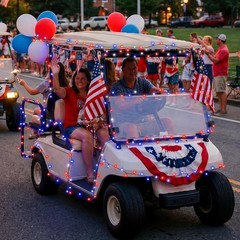 Create Festive Vibes with 33ft Red White Blue Golf Cart LED Lights – 100 Bulbs