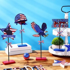 4 Pcs Veterans Day Table Decorations Thank You Veterans Standing Wooden Cente…