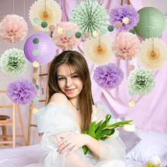 Sage Green and Purple Party Decorations Baby Shower Girl Decorations Sage Green