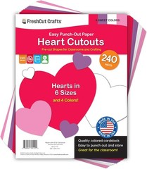 240 Heart Paper Cutouts – Versatile Craft Decor for All Occasions