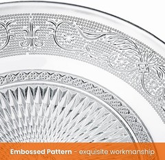 Elsjoy 6 Pack 10 Inch Large Glass Dinner Plate, Clear Round 10 inch,