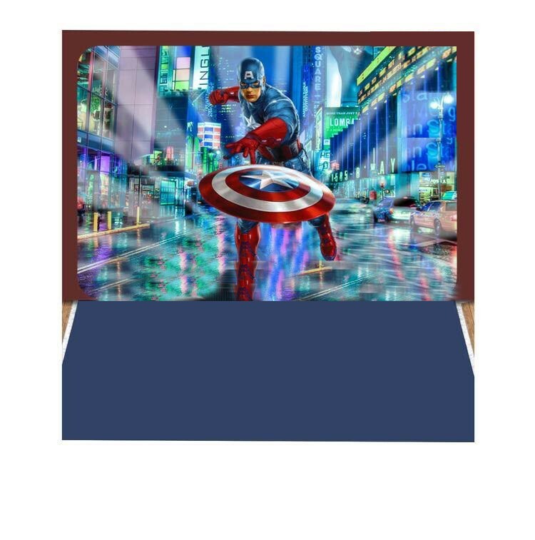 CAPTAIN AMERICA Square Backdrop 80x 60 inch Birthday Party Decoration Supplies