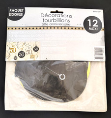 Amscan Sparkling 60th Birthday Celebration 12 Piece Foil Swirl Decorations New