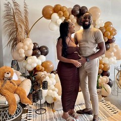 Teddy Bear Baby Shower Party Decorations – Wood Grain Boxes with Brown