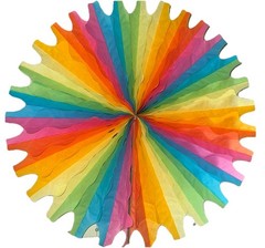 5 Vintage Tissue Paper Accordion Folding Rainbow 18″ Round Honeycomb & Balls 6”
