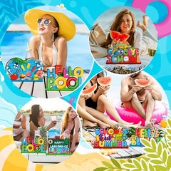 Hello Summer Decorations School’s out Pool Wooden Signs Indoor Tabletop 6 Pcs