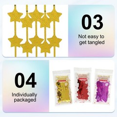 2 Pack Party Backdrop Decoration,Star Streamer Foil Fringe Curtain,Laser Gold