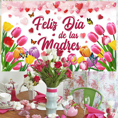 Feliz Dia De Las Madres Decorations Large 72 X 44Inch Feliz Dia De Las Madres Ba
