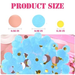 1.76oz 1 Inch Round Tissue Confetti Blue Rose Gold Mixed Dots Party Decor