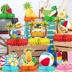 Versatile Beach Themed Party Set: Fun Honeycomb Centerpieces for All Occasions