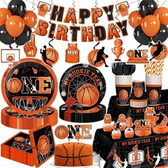 First Birthday Boys Basketballl Party Decor Kit «My Rookie Year» NEW