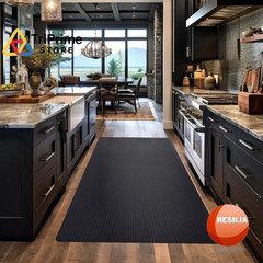 RESILIA Black Plastic Floor Runner – Embossed Wide Rib 15″ x 48″,