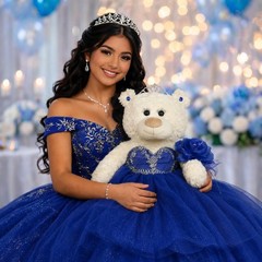 Large 20” Quinceañera Teddy Bear Centerpiece – Elegant Dress, Oversized Keepsake