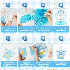12Pcs One Silly Goose Honeycomb Centerpieces 1St Baby Boy Birthday Party Table D