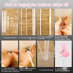 4Pc Balloon Stand Kit with Sticks & Bases Table & Floor Party Decorations