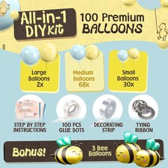 ALL-IN-1 Winnie Balloon Arch Kit with BONUS Bee Balloon for Pooh Baby Shower