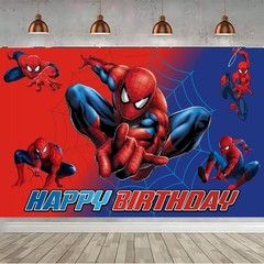 Spider Birthday Decorations Pack Balloons Banner Cake Toppers Swirls Tablecloth