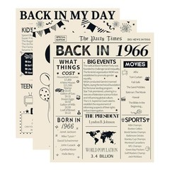 Memorable 1966 Birthday Decoration Set – 3 Vintage Posters for 60th Anniversary