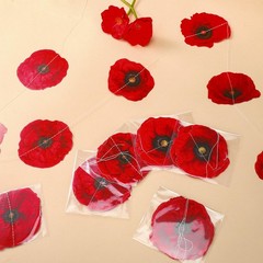8 Pieces Party Decorations Artificial Poppy Flowers Garlands Red Flower Hangi…