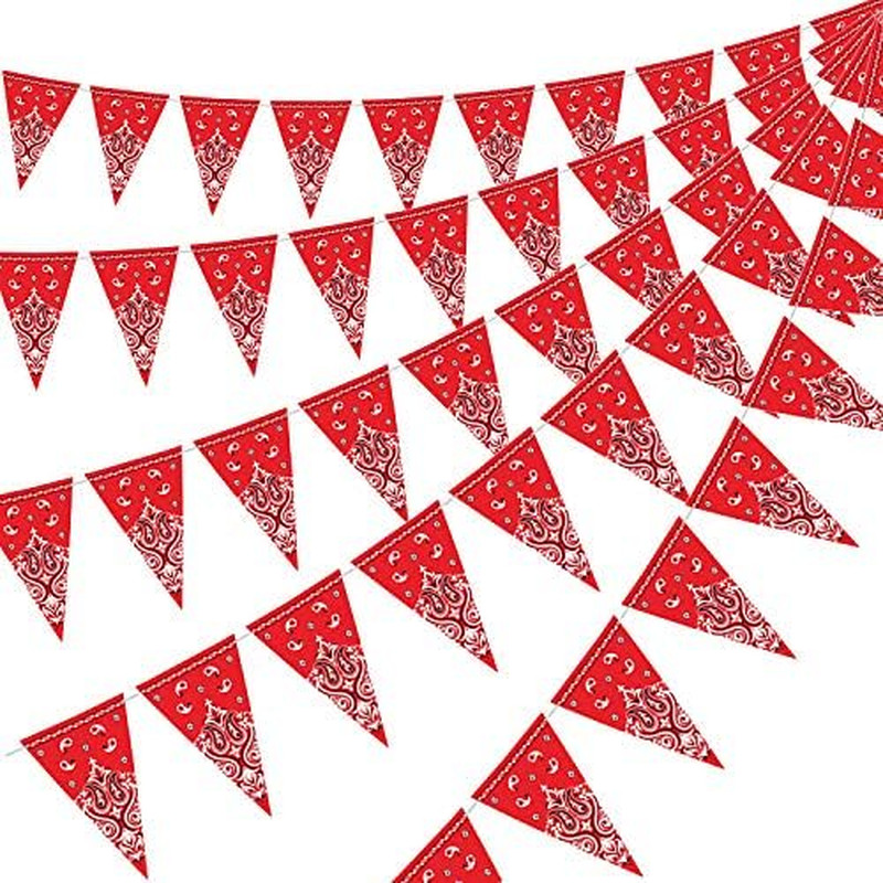 5 Pack Western Cowboy Party Decorations Bandana Pennant Banner Wild West Decor W