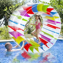65″ Giant Inflatable Wheel Roller, Colorful Water Rolling Wheel Float for Kid…