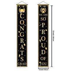 Congrats Grad Door Banner – Large 72×12 Inch, NO DIY | Congrats Grad Banner for