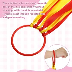 Hand Held Dance Ribbons, Wrist Streamers 20.8″ & 6 Pcs & Red & Yellow
