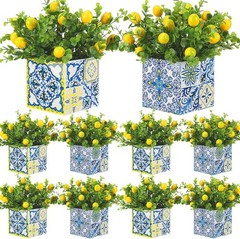 Giegxin Blue Tiles Lemon Table Centerpiece Decor Amalfi Coast Box Multi Color