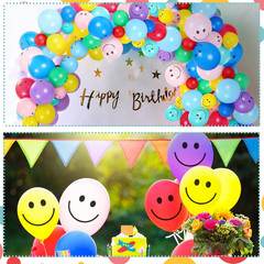 100 Pcs Happy Smile Balloons for Birthday Party 12» Latex Smile Face Colorful N